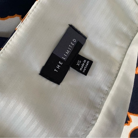 The Limited Skirt Y2K Fully Lined Navy & Orange Silky Feeling A-line Size XS - Picture 6 of 8